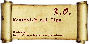 Kosztolányi Olga névjegykártya